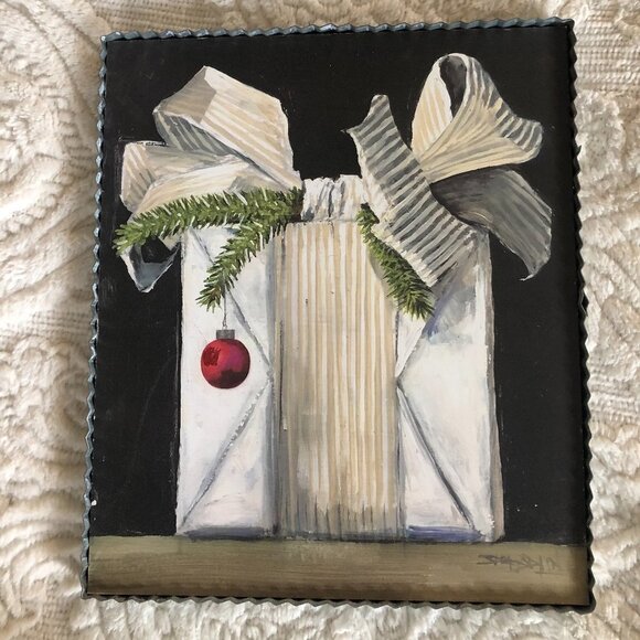 COPY - MODERN/FARMHOUSE CHRISTMAS PRESENT WALL ART PLAQUE WITH UNIQUE METAL EDG… - Picture 2 of 7